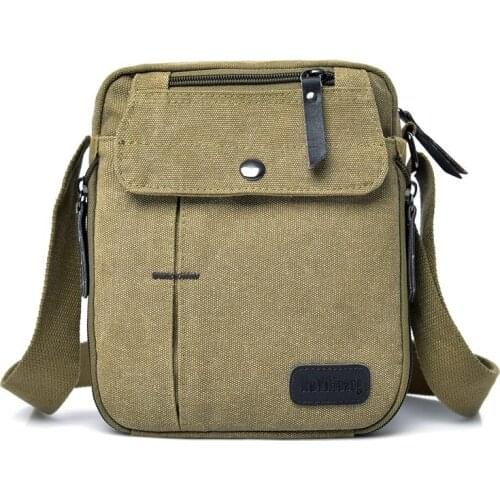Retro mens leisure versatile small MESSENGER BAG canvas bag single shoulder bag mens bag outdoor multifunctional travel bag