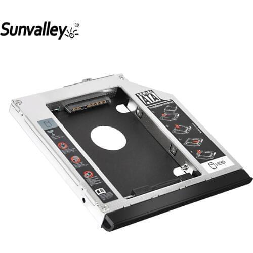 Sunvalley 2nd HDD Caddy 12.7 mm SATA to SATA Adapter For HP Laptop PATA CD DVD ROM Optical Bay HD6530-SS
