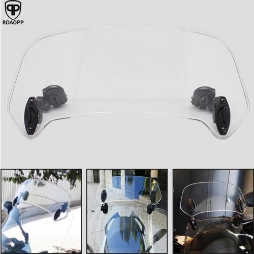ROAOPP Universal Motorcycle Windshield Risen Adjustable Wind Screen Spoiler Air Deflector For Honda BMW Yamaha Kawasaki Suzuki