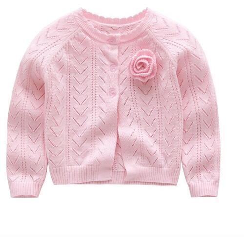 Girl Knitted Sweater New 2018 Children Clothing Girls Knitted Cardigan Sweater Wear Kids 100% Cotton Infant Newborn Clothes