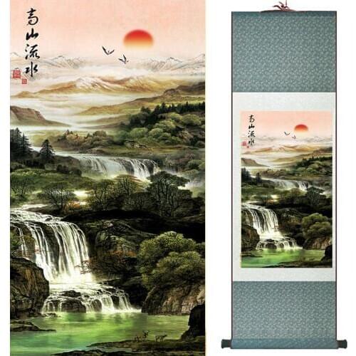 Top quality crane and great Wall Painting Home Office Decoration Chinese scroll painting Crane and tree painting 040708