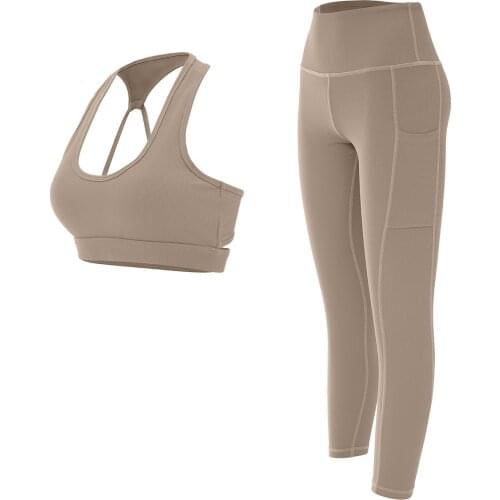 Women 2 Pcs Yoga Set Sportwear Suit Gym Clothing Fitness Bra and Leggings Set Women Gym Clothing Tracksuit Active Wear