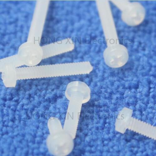 M2*4/5/6/8/10/12/15/18/20 White 1pcs nylon Round Head Philips Screws plastic Insulation bolts brand new PC/board DIY hobby screw