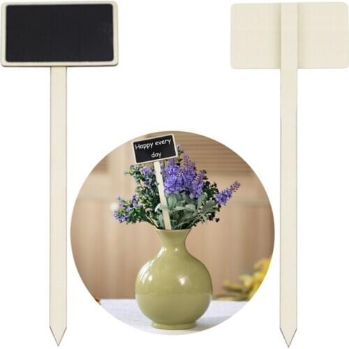 10PCS Mini Garden Labels Wooden Chalkboard Plant Markers Creative Blackboard Signs Flowers Plants Tag Garden Decoration Tools