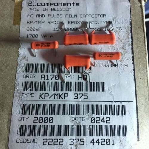 100% New and original20PCS BC 200PF 1700V MKP metallized polypropylene film capacitance