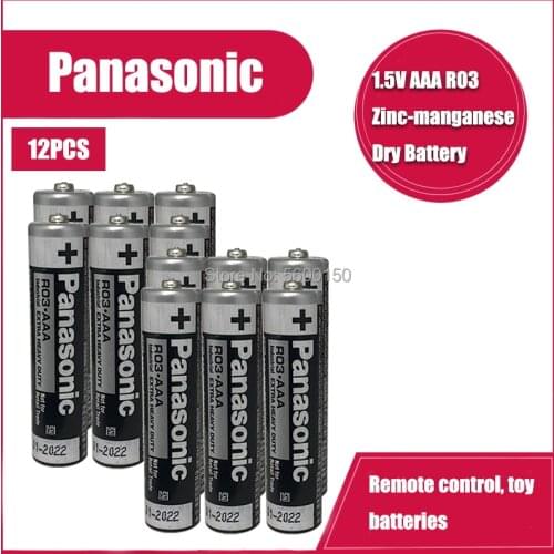 12pcs Panasonic High Quality R03 1.5V AAA Battery Alkaline Batteries Dry Battery Fortorch, Electric Razor, Keyboard Power Bank