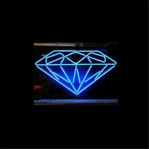 17*14" DIAMOND christmas NEON SIGN Signboard REAL GLASS BEER BAR PUB Billiards store display Restaurant Shop Signs Bulb