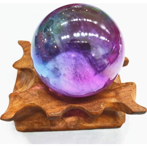 30mm Titanium Quartz Crystal ball angel aura gemstone Magic sphere reiki healing