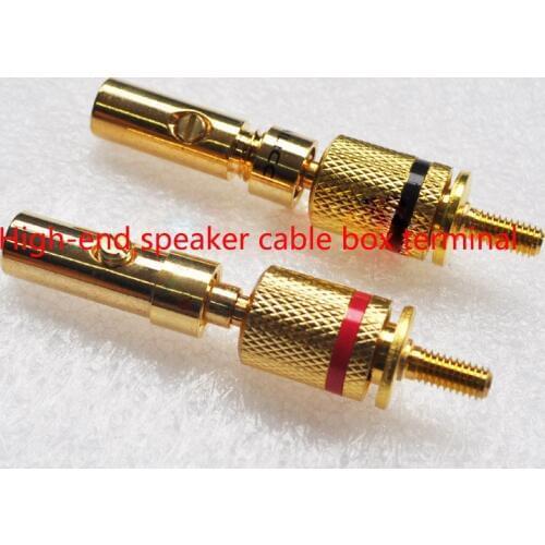 4pcs/lot High-end speaker cable box terminal block speaker terminal block pure copper