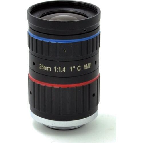 4K 8MP Megapixels 25mm F1.4 C Mount Professional 1" CCTV Lens Industrial Machine Vision Lens for C Mount UHD Camera SL-C2514M