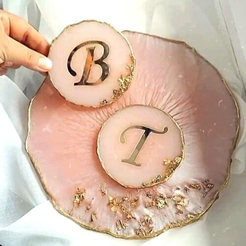 5 Pcs/Set Coaster Tray Epoxy Resin Mold Cup Mat Pad Silicone Mould DIY Crafts Decorations Ornaments Casting Tools T84A