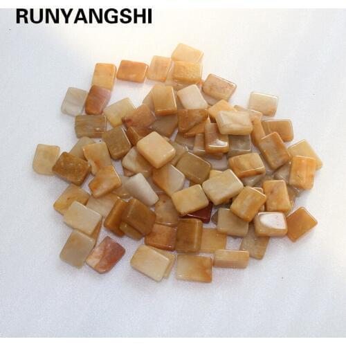 50g/bag Natural Topaz Crystal Raw Stone Square gravel Garden Fishbowl Decoration DIY