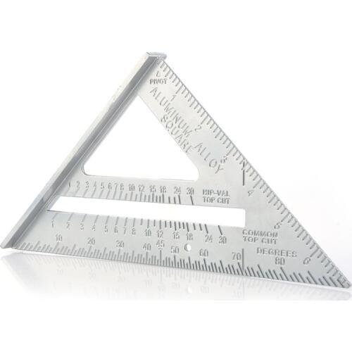 7 inch aluminum alloy woodworking triangle ruler metric inch 90 degree 45 degree square triangle ruler protractor