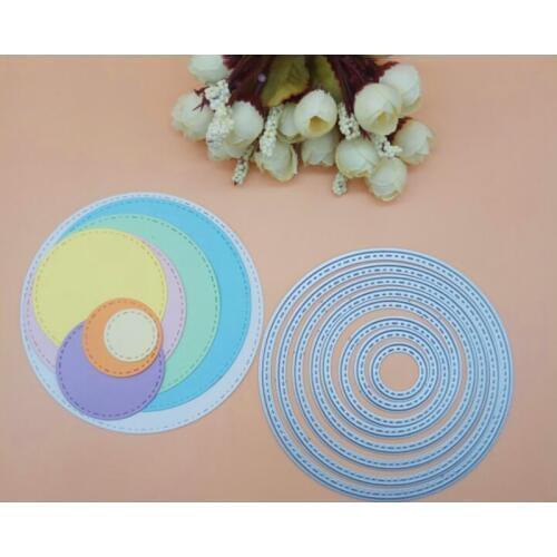 8pcs 12cm Big size Stitched Circle Round Metal Cutting Dies Punch Knife for DIY Scrapbooking/Card Making Decoration Supplies