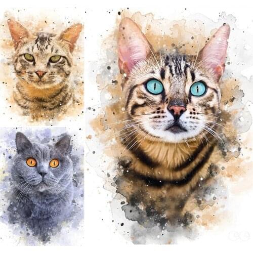 DIY 5d Diamond Painting Animal Cat Cross Stitch Kits Full Drill Square Embroidery Mosaic Art Picture of Rhinestones Decor Sale
