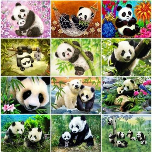 AZQSD Diamond Embroidery Panda Mosaic Full Square Rhinestone Diamond Painting Animal Cross Stitch Handmade Home Decoration