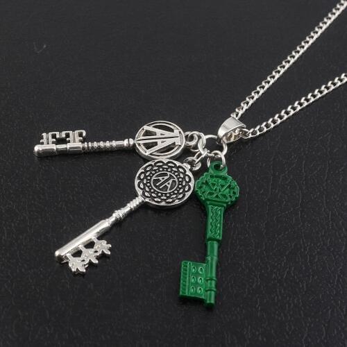 Fashion Ready Player One Necklace chain Green key chain pendant men women Jewelry Women and Men Jewelry