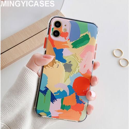 Fundas for IPhone Xr Case Clear Soft TPU Silicon Phone Cases for Iphone 12 11 Pro Xs Max 7 8 Plus SE 2020 X Color Painting Cover