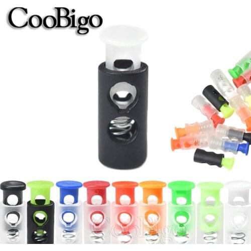 12pcs Colorful Transparent Cylindrical Cord Lock Stopper Toggles Clip for Shoelace Sportswear Paracord Rope Lanyard Accessories