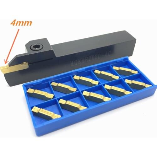 Grooving tool holder MGEHR1616/2020/2525-4 CNC lathe tool positive angle outer grooving knife +10PCS MGMN400 grooving tools