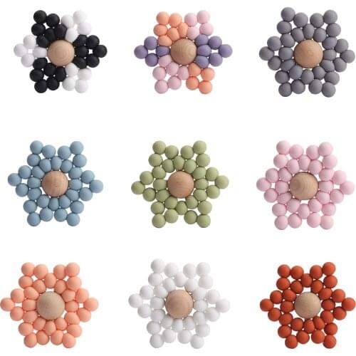 Baby Silicone Molar Toys Silicone Hexagonal Silicone Beads Teether Food Grade Free BPA For Kids Chew Necklace Beads