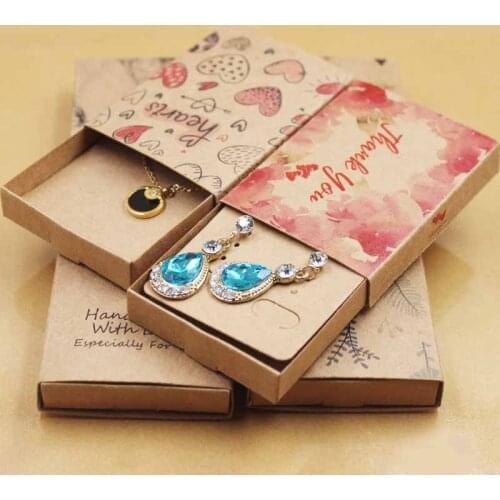 Retro Drawer Style Kraft Paper Box Jewelry Packaging Box Gift Present Handmade Wedding Gift Souvenirs Packing Paper Case