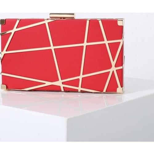 Luxury Fashion Woman Bag Red Sexy Clutches 2021 for Party Designer Shoulder Crossbody Bags Geometry White Leather Satchel Purse