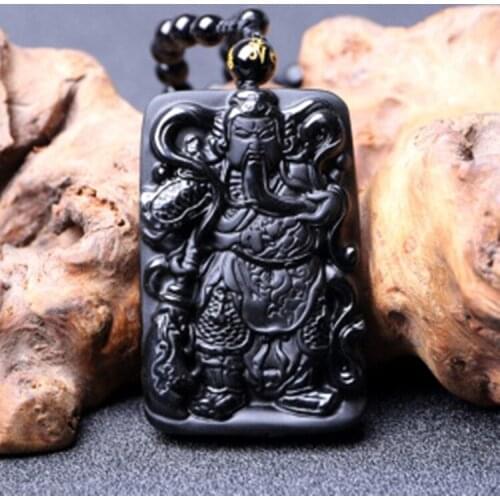 Natural Black Jade Pendant Hand-Carved Jadeite Necklace for Women Jewelry Fashion Accessories 925 Silver Necklace