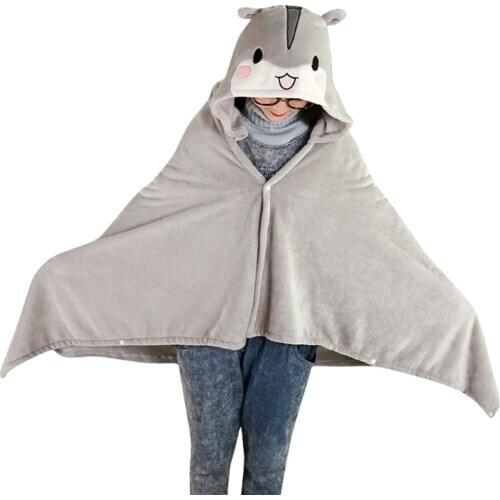 Cute Hamster Cloak Gray Hamster Cosplay Costume Cloaks Blanket Soft Cap Hoodie