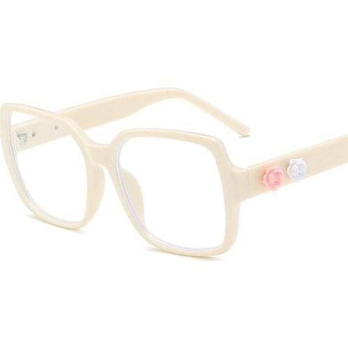 Fashion Flowers Decorative Square Women Glasses Frame Anti-Blu-Ray Clear Lens Eyewear Men Optical Eyeglasses Frame Goggles