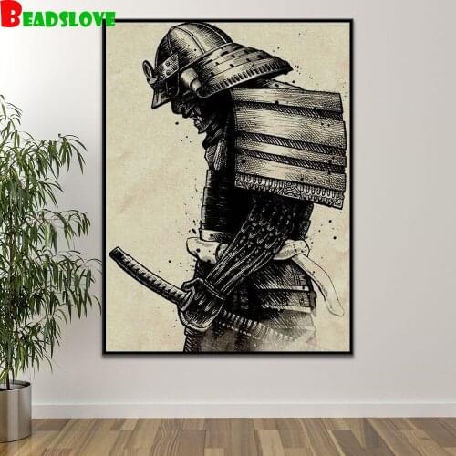 DIY Diamond Painting Picture of Rhinestones diamond embroidery Japanese samurai Home Decoration G15