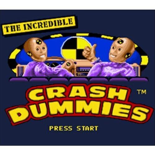 Incredible Crash Dummies USA Version 16 bit Big Gray Game Card For NTSC Game Player