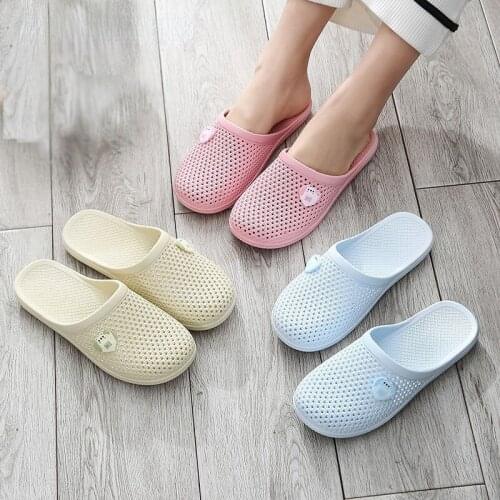2021 New Summer New Sandals Flat-bottomed Baotou Womens Slippers Soft Bottom Non-slip Indoor and Outdoor Wear Casual Slippers