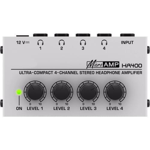 New HA400 Headphone Amplifier Ultra-compact 4 Channels ha400 Mini Audio Stereo Headphone Amplifier with Power Adapter