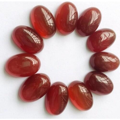 Wholesale 20pcs/lot Natural AA Quality Red Carnelian Agat e 15x22x8mm Oval Cabochon Ring Face Loose Beads for jewelry making