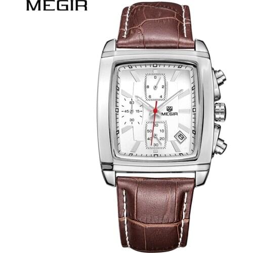 MEGIR Original Watches Men Top-Brand Luxury Creative Quartz Military Watch Waterproof Luminous Leather Wristwatches Male Clock