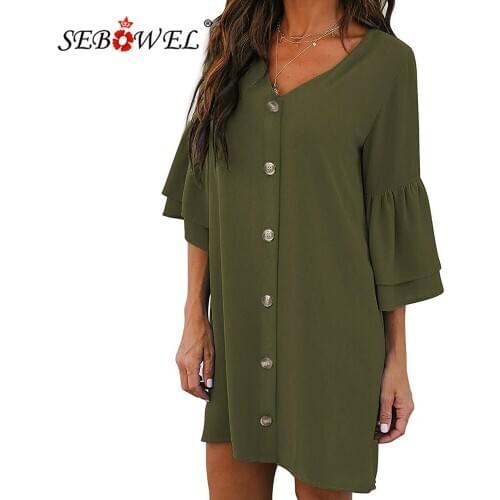 Летние платья-рубашки SEBOWEL China At AliExpress