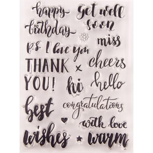 2020 Blessing words letters Clear Stamps DIY Scrapbooking Craft Supplies Silicone Seal Custom Photo Album ink pad Stamping