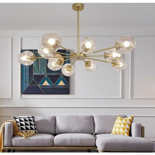 Modern Glass Chandeliers for Living Room Bedroom Dining Room LOFT Indoor Decoration Chandeliers Ceiling Indoor Lighting Fixtures