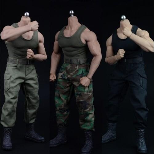 In stock XM01 1/6 Scale Strong Muscle Male Clothes Vest & Pants & Belt & Shoes Model For 12'' M34 Man Action Figure Body