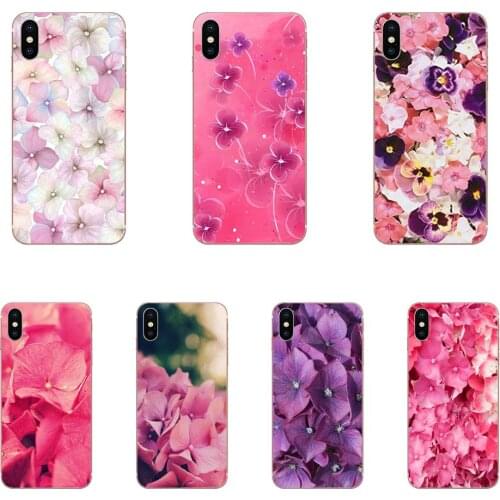 TPU Patterns For Apple iPhone 4 4S 5 5C 5S SE SE2020 6 6S 7 8 11 Plus Pro X XS Max XR Pink Hydrangea Flower