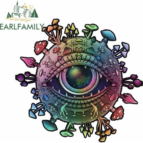 EARLFAMILY 13cm x 8.1cm for Planet Shroom Vinyl Car Stickers Scratch-proof Window Trunk Creative Decoration Waterproof Decal