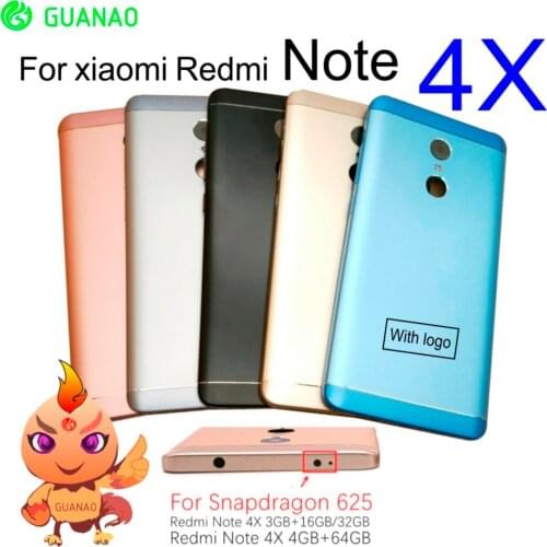 Battery Back Cover For Xiaomi Redmi Note 4X Note4X 32GB Spare Parts Back Battery Cover Door Housing + Side Buttons Replacement