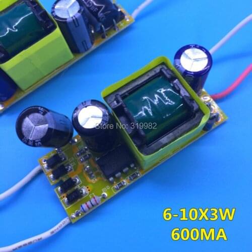 10 PCS 6-10X3W Isolated Led Driver 20W Lamp Driver Power Supply Light Transformer 110V 220V 600mA Output Constant Current 10X3W
