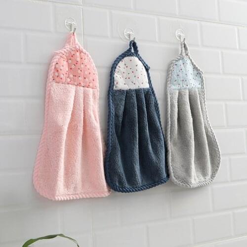 10pcs Hanging Hand Towels Micro Fiber High Absorbent Wipes Rags Quick Dry Dish Cloths for Kitchen Bathroom TS2