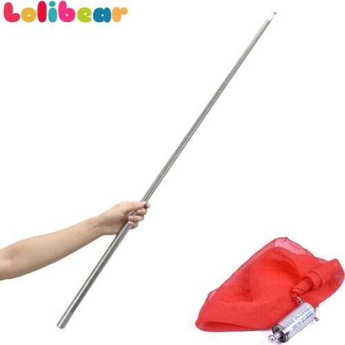 110CM Length Metal Appearing Cane (with silk) Magic Tricks Stage street Magia Wand Appearing Magie Illusion Gimmick Props