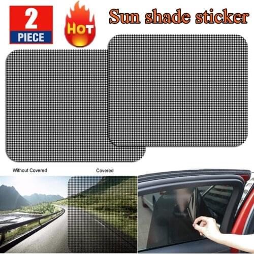 2PCS PVC UV Sticker Car Sunshade Electrostatic Stickers Auto Sun-shading Side Window Sunscreen Sticker Heat Insulation Film