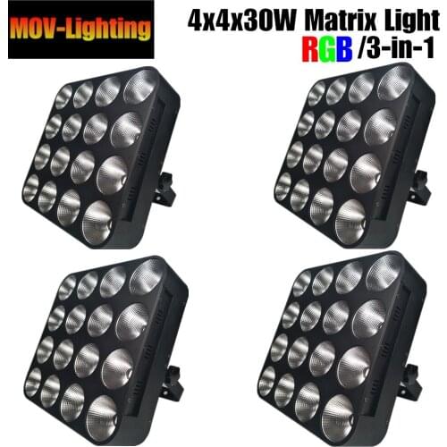 4pcs China DJ light 16x30w RGB color matrix led stage lighting for wedding club decoration