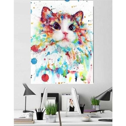 Cat face 5d diy diamond Painting full square drill animal pet picture of rhinestone embroidery mosaic wedding decorationZP-3560