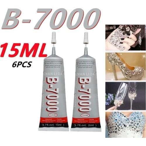 6Pcs B7000 liquid Glue 15ml Strong Adhesive Upgrade Multi-function Diy Super Shell Rhinestone Waterproof Super Glue